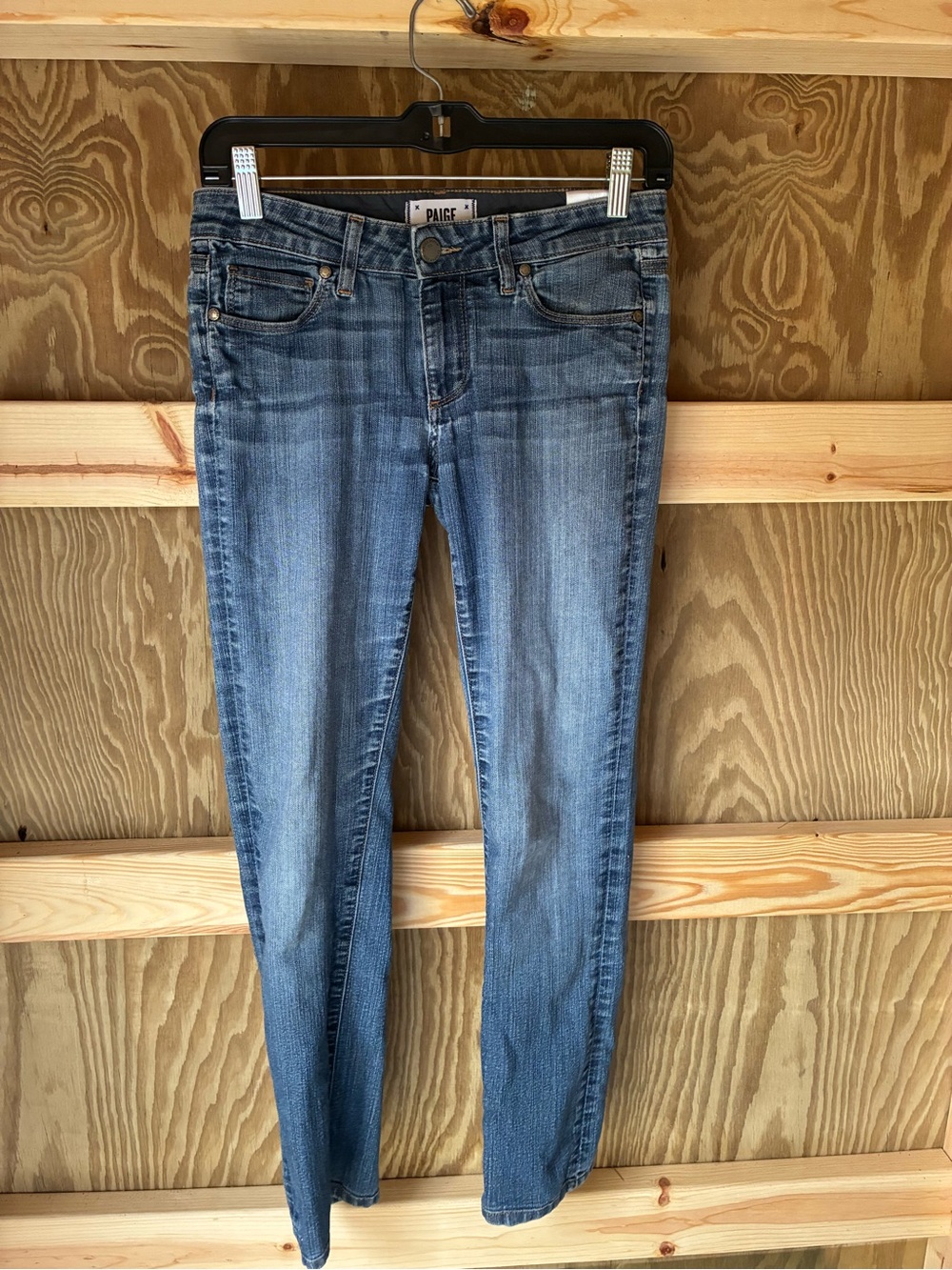 PAIGE Women's Medium Blue Skyline Straight Jeans